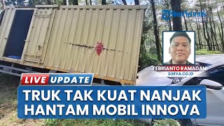 Pakai Google Maps, Truk Box Gagal Nanjak Tabrak Mobil di Jalur Lama Sarangan Kabupaten Magetan
