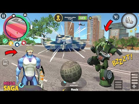🚓 Rope Hero Vice Town 🔥 Police Robot Car Kick Ball | Crazy Action Gameplay