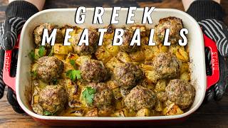 Greek Meatballs And Potatoes - Our New Favorite One-pan Dinner