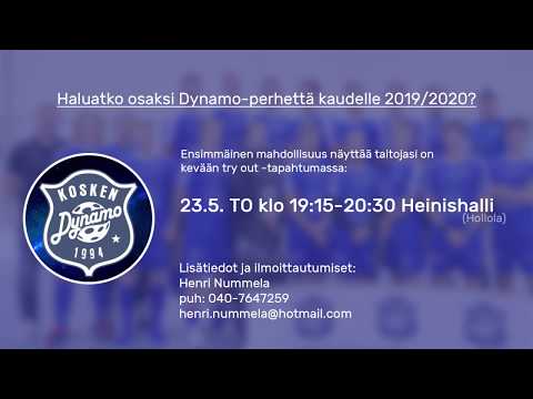 Kosken Dynamon avoimet harjoitukset (try out) 23.5.