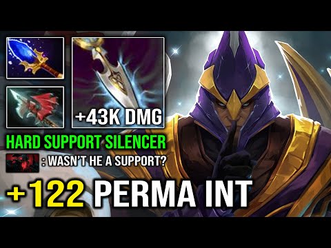 WTF +122 Perma INT Hard Support Silencer with 43K Damage Crazy Glaives EZ Counter ALL Dota 2
