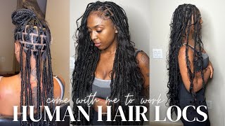 Faux locs using human hair - boho faux locs - easy method - save time