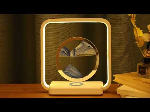Moving Sand Art Lamp | Wireless Charger Sand Art | Creative Wireless Charger With Liquid Motion