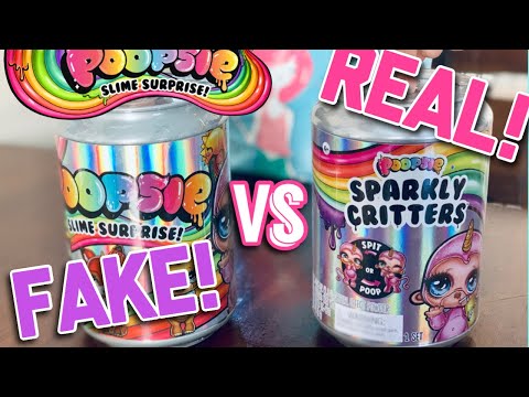 REAL VS FAKE Poopsie Slime Surprise Sparkly Critters