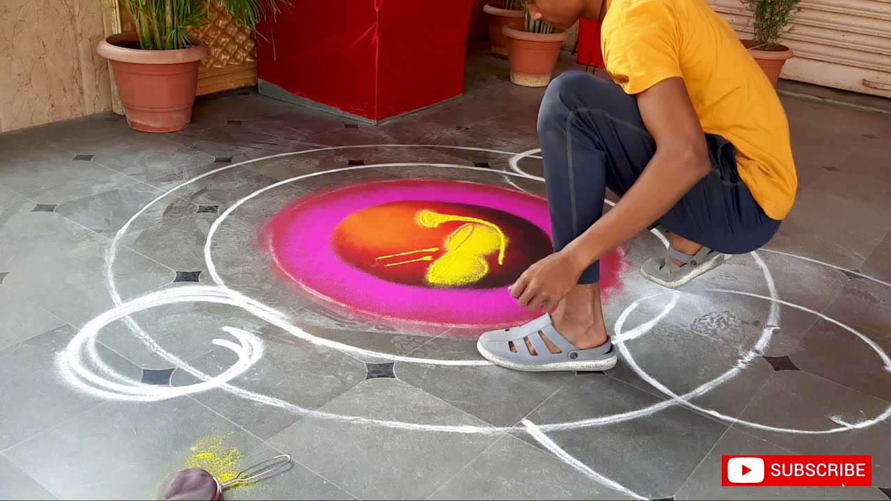 rangoli design for wedding function by ajinkya