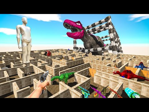 FPS AVATAR SAVE REXY T REX  DEADLY MAZE PARKOUR - Animal Revolt Battle Simulator