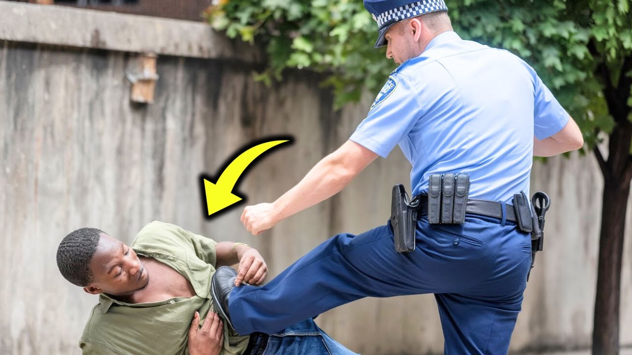 Policial RACISTAS chuta HOMEM NEGRO . Mas o que ele  não sabia  era que aquele homem era um JUIZ