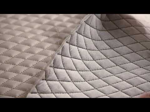 Kunstleder Lederimitat Steppstoff Steppung Rauten taupe 1,4m Breite