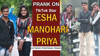 Proposal Prank On Esha Manohari Priya Tiktok star 