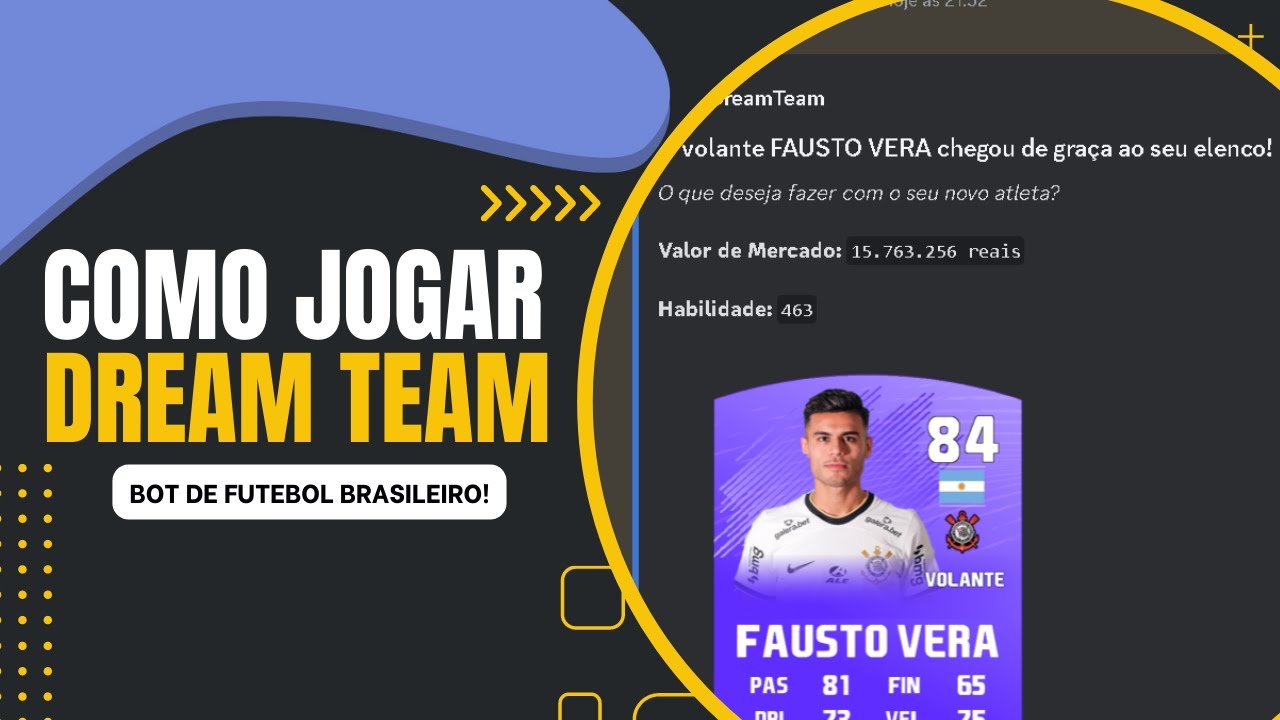 COMO JOGAR DREAMTEAM BOT DE FUTEBOL NO DISCORD  | GUIA DO BOT