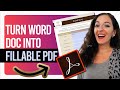 Make An Existing Word Document Into A Fillable PDF Form Step By Step
