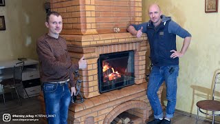 Топка Kratki Franek 12. Видео обзор очень красивого камина из кирпича