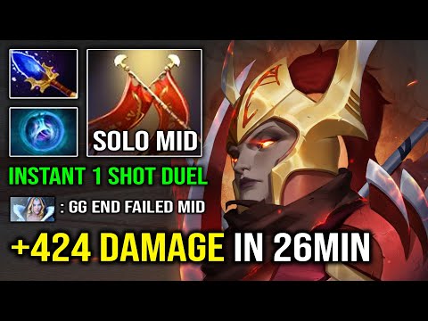 WTF +424 Duel Damage in 26Min Solo Mid Legion Commander EZ MMR Counter Anyone 7.32 Dota 2