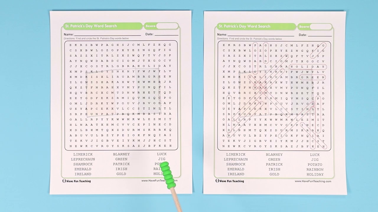 St  Patrick's Day Word Search Worksheet