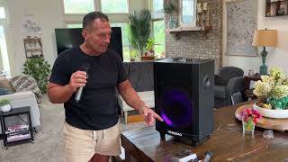 Large Bluetooth Karaoke Speaker with 2 Wireless Microphones