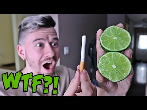 IMPOSSIBLE TRICK - HOW TO CUT A LIME WITH A CIGARETTE!! *TOP 5 BAR TRICK BETS YOU WILL ALWAYS WIN*