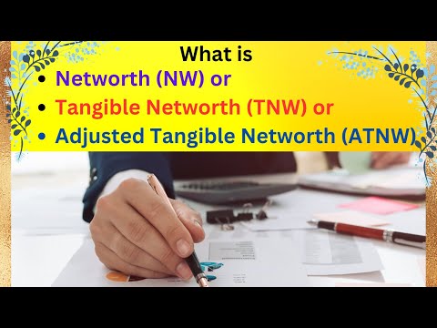 What is Networth (NW), Tangible Networth (TNW)  and Adjusted Tangible Networth (ATNW) of a Company