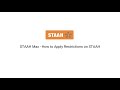 STAAH MAX How to Apply Restrictions on STAAH