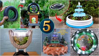 Unbelievable! 5 masterpiece waterfall aquarium made from old tires