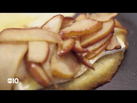 How to make a bourbon roasted Bosc pear and brie grilled cheese sandwich