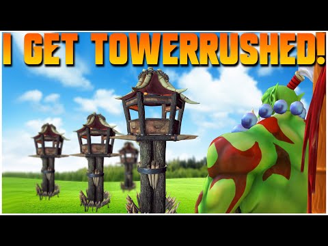 I'm Getting TOWERRUSHED! | WC3 | Grubby