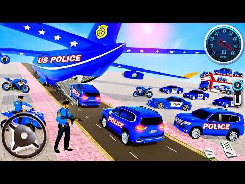 US Police Car Transporter Driving 3D - Prado Car Trailer Truck Driver Simulator - Android GamePlay