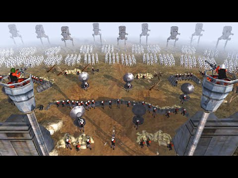 500 First Order Troopers SIEGE Military Base! - Men of War: Star Wars Mod Battle Simulator