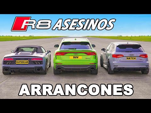 Audi R8 vs RS3 y RSQ8 Tuneados: ARRANCONES