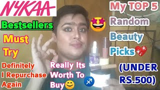 🤩UNDER RS.500➡️🔥INTHA PRODUCTS ELLAM WOW🔥❤|✔️MY TOP 5✨ RANDOM BEAUTY✨ PRODUCTS IN NYKAA UNDER RS.500