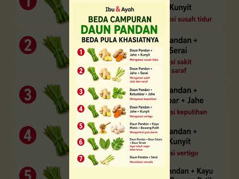 Daun Pandan Bukan Cuma untuk Masak! Beda Campurannya Beda Khasiatnya #ibudanayah