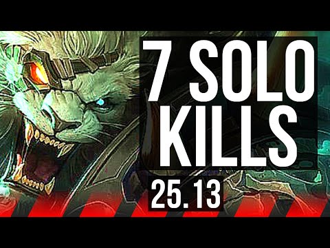 RENGAR vs JAYCE (TOP) | Comeback, 7 solo kills | KR Master | 25.13