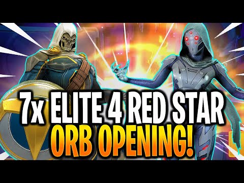 *NEW* 7x ELITE 4 RED STAR ORB OPENING! - MARVEL Strike Force - MSF