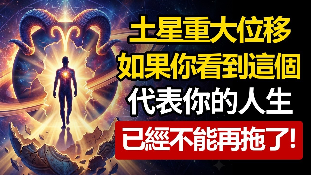 土星重大位移！如果你看到這個，代表你的人生進入重大的轉折點。（不能再拖了！）
