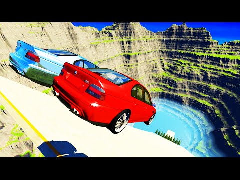 BeamNG drive - Leap Of Death Car Jumps & Falls Into water - Crash Therapy
