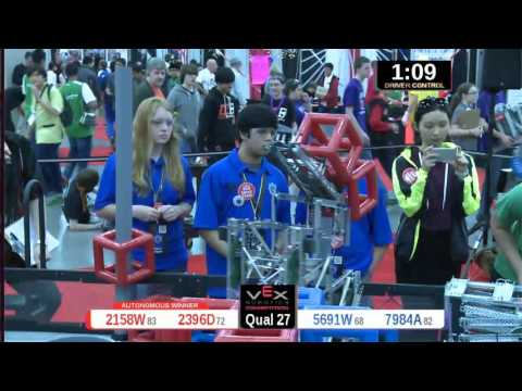 2015 VRC Engr Q27 - 2158W 2396D vs 5691W 7984A - 58 to 42 - VEX Worlds 2015 - Engineering Division
