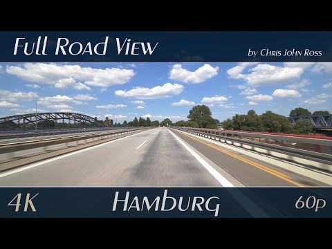 Hamburg, Germany: Sinstorf, Harburg, Neuland, Wilhelmsburg - Autobahn (A253) - 4K Ultra HD Video