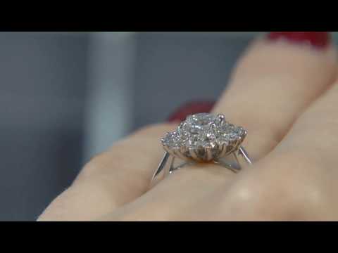 00578 HD007 Floral design diamond halo engagement ring