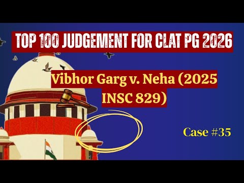 Top 100 Judgments for CLAT PG 2026 | Vibhor Garg v. Neha (2025) — Secret Recordings, Privacy