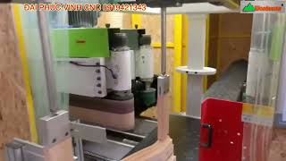 Máy phay Tuapi chép hình Cnc 4 trục 2 dao 2 chà nhám WM-2400-4TS Woodmaster làm vai giường