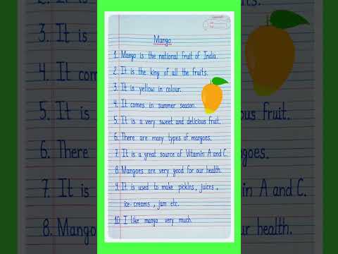 10 lines On Mango In English/Essay On Mango Fruit in English writing/My favourite fruit essay l