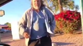 homeless guy dancing to plug walk
