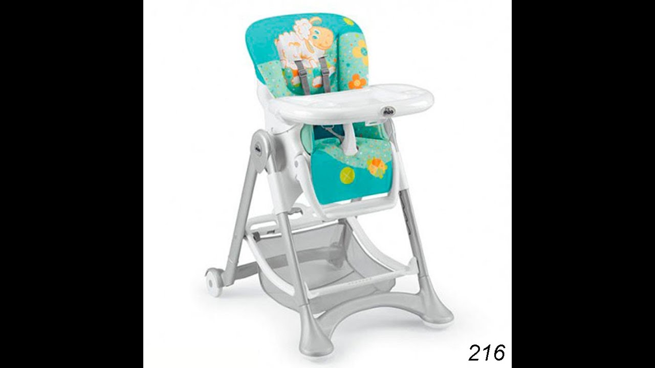 CAM Campione - стульчик для кормления складной (серо-салатовый с принтом домик-грибок)