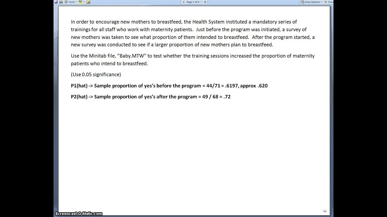 Two-Sample Proportion Test (Using Minitab)