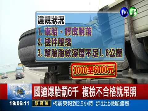 上國道未檢車況 落輪.爆胎罰6千