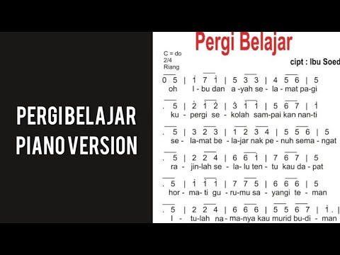 Pergi belajar song || piano