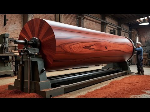 Turning Giant Redwood Logs In The Factory: Woodworking Secrets Craftsman With 60 Years Of Experience