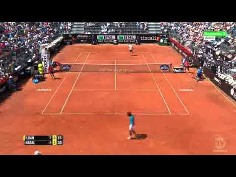 Marsel Ilhan's Ace against Rafael Nadal (ATP Rome Masters 2015)