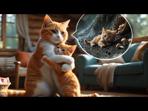 Cat story : Kitten Braved Rainy Forest When Mama Cat Fell Sick, Did Everything to Help Mother 🐾🌧️😿