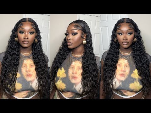 Water Wave Lace Front Wig 20inch Peruvian Virgin Hair Pre Plucked