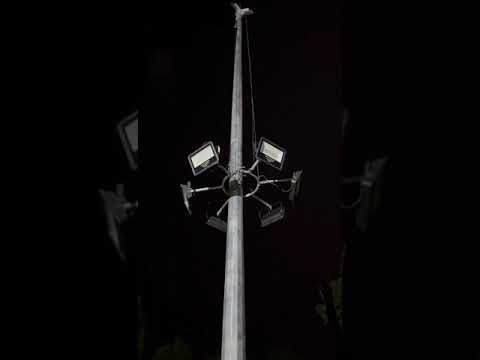 Round 12m mild steel high mast tower lighting set, for highw...